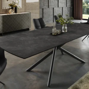virtuvės pilkas valgomojo stalas mikado 180 (230)x90xh77 cm