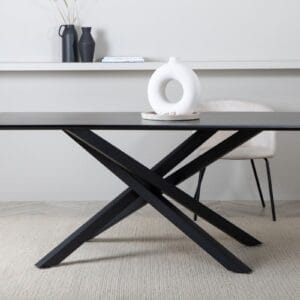 virtuvinis stalas piazza black 180x90xh76 cm