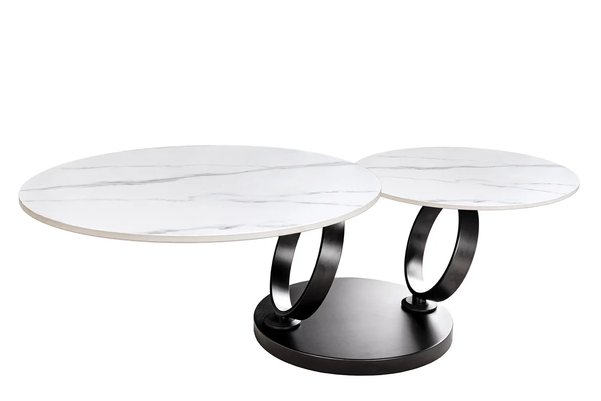 vokiškas išsukamas kavos staliukas dancing white 80 (134)x80xh44 cm