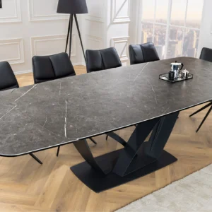 vokiškas stalas papillon grey 180 (220 260)x95xh76 cm