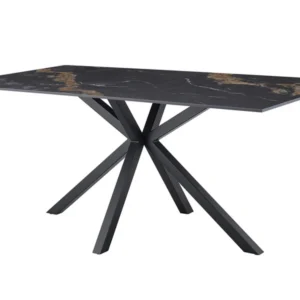 vokiškas valgomojo stalas galaxie black/gold 180x90xh77 cm