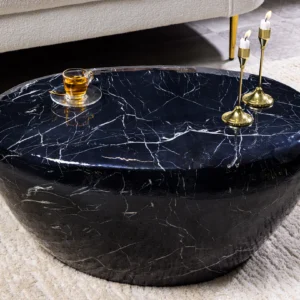 vokiškas žurnalinis staliukas stone black 75x52xh34 cm